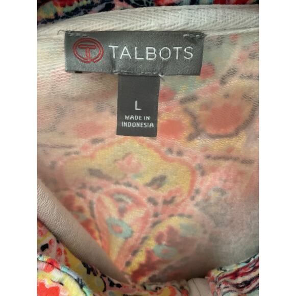 Talbots Pink Henley Sweater Size L - Picture 3 of 4